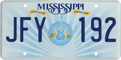 MS license plate JFY192