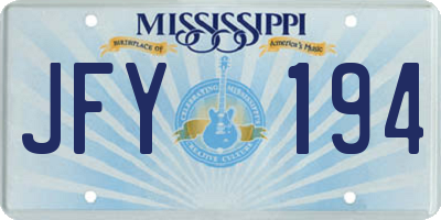 MS license plate JFY194