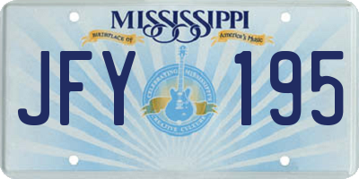 MS license plate JFY195