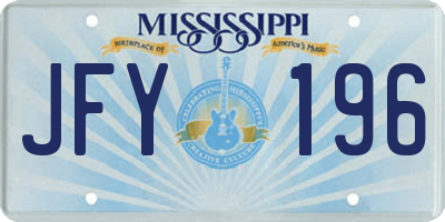 MS license plate JFY196