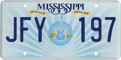 MS license plate JFY197