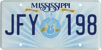 MS license plate JFY198