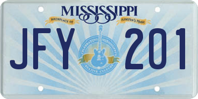 MS license plate JFY201