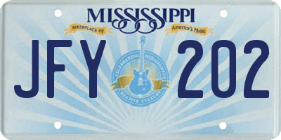 MS license plate JFY202