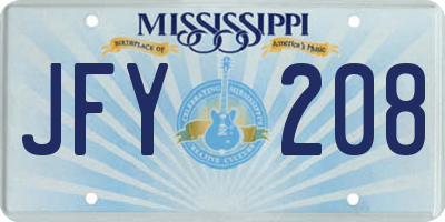 MS license plate JFY208