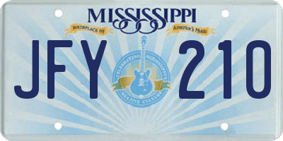 MS license plate JFY210