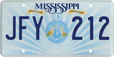 MS license plate JFY212