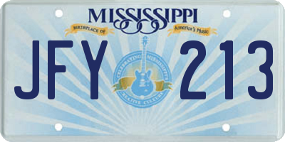 MS license plate JFY213