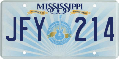 MS license plate JFY214