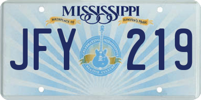 MS license plate JFY219