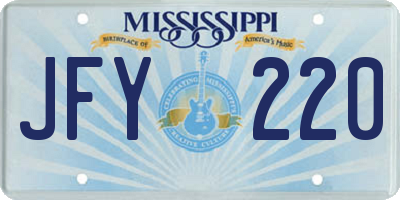 MS license plate JFY220