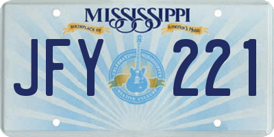 MS license plate JFY221