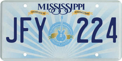 MS license plate JFY224