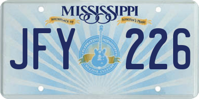 MS license plate JFY226