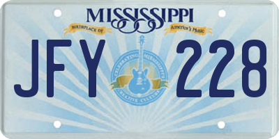 MS license plate JFY228