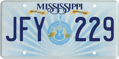MS license plate JFY229