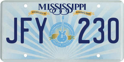 MS license plate JFY230