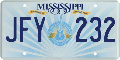 MS license plate JFY232