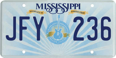 MS license plate JFY236