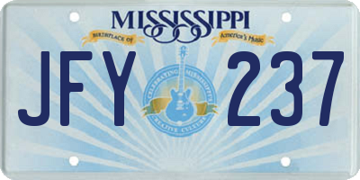 MS license plate JFY237