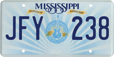 MS license plate JFY238