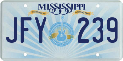 MS license plate JFY239
