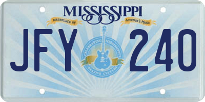 MS license plate JFY240