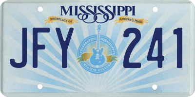 MS license plate JFY241