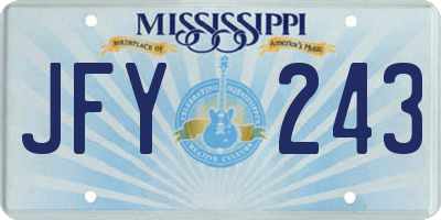 MS license plate JFY243