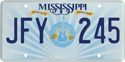 MS license plate JFY245