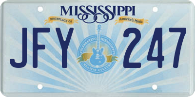 MS license plate JFY247