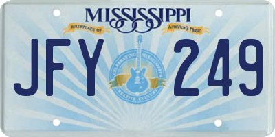 MS license plate JFY249