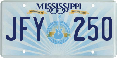 MS license plate JFY250