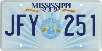MS license plate JFY251