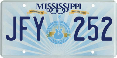 MS license plate JFY252