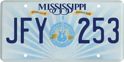 MS license plate JFY253