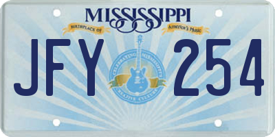 MS license plate JFY254