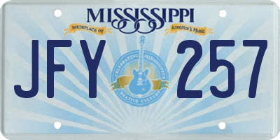 MS license plate JFY257