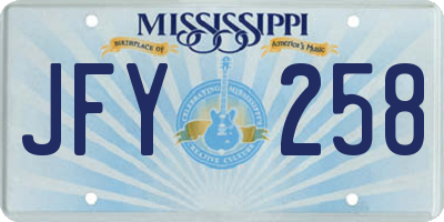 MS license plate JFY258