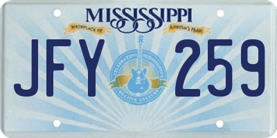 MS license plate JFY259