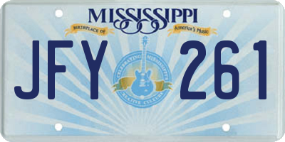 MS license plate JFY261