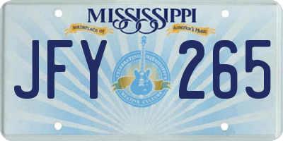 MS license plate JFY265