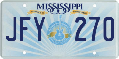 MS license plate JFY270