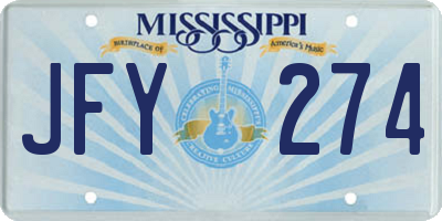 MS license plate JFY274