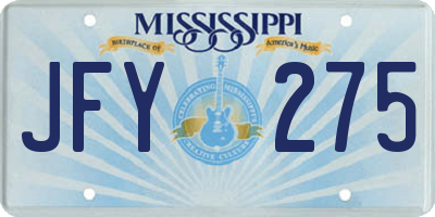 MS license plate JFY275