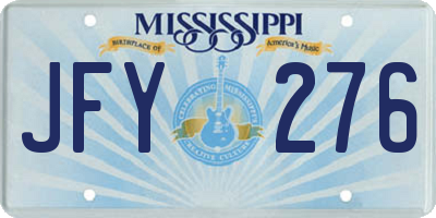 MS license plate JFY276