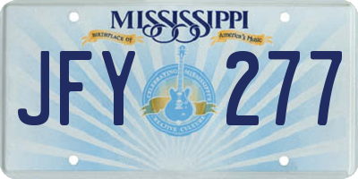 MS license plate JFY277