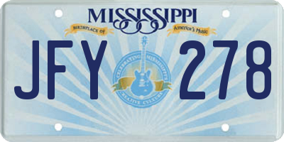 MS license plate JFY278