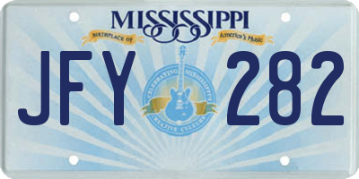 MS license plate JFY282