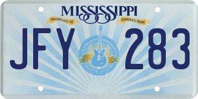 MS license plate JFY283